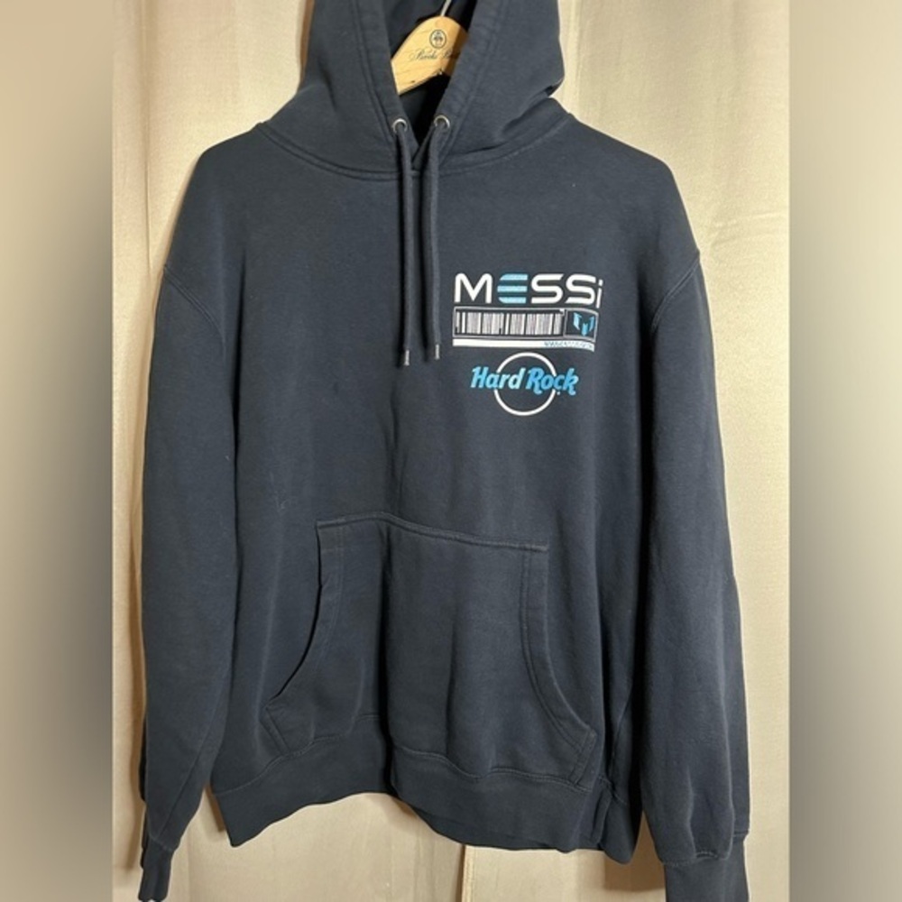 Hard Rock Cafe Messi Soccer World Cup Hoodie Sweater Argentina‎ Navy Large